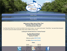 Tablet Screenshot of blueheronrivertours.com